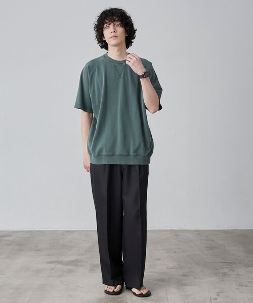 coen(コーエン)の「ピグメントスウェットTシャツ(Tシャツ/カットソー・メンズ・ダークグリーン/ネイビー/ダークグレー・S/M/L)」の10枚目の写真