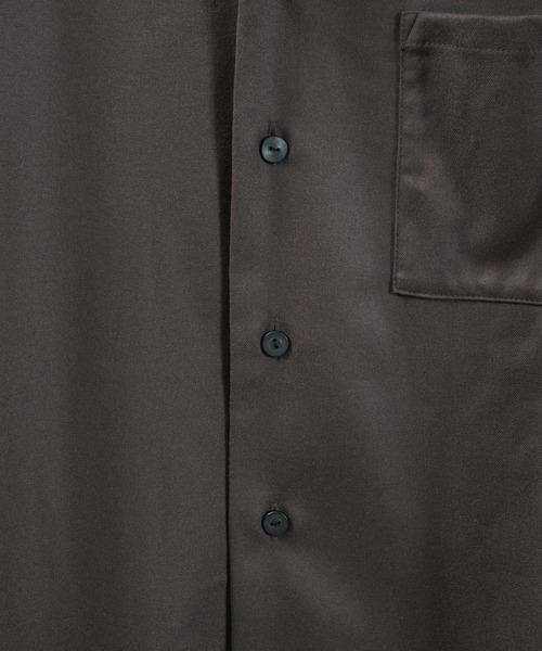 And A（アンドエー）の「And A アンドエー / SUPER 140’S WOOL SAXONY OPEN COLLAR L/S SHIRT JACKET スーパー140’Sウールサキソニーオープンカラーシャツ / AA-S24M001（シャツ/ブラウス・メンズ・ネイビー/ブラウン・2/1）」の11枚目の写真