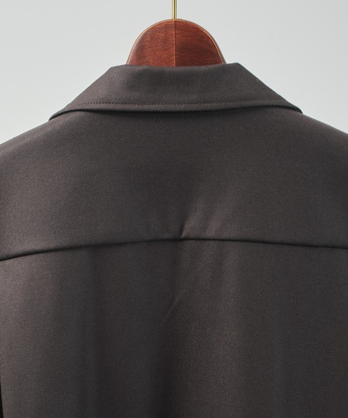 And A（アンドエー）の「And A アンドエー / SUPER 140’S WOOL SAXONY OPEN COLLAR L/S SHIRT JACKET スーパー140’Sウールサキソニーオープンカラーシャツ / AA-S24M001（シャツ/ブラウス・メンズ・ネイビー/ブラウン・2/1）」の8枚目の写真