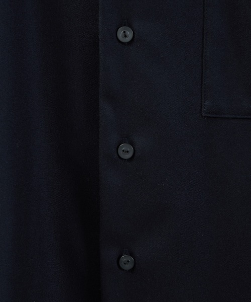 And A（アンドエー）の「And A アンドエー / SUPER 140’S WOOL SAXONY OPEN COLLAR L/S SHIRT JACKET スーパー140’Sウールサキソニーオープンカラーシャツ / AA-S24M001（シャツ/ブラウス・メンズ・ネイビー/ブラウン・2/1）」の20枚目の写真