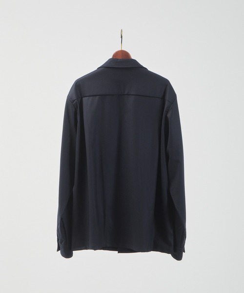 And A（アンドエー）の「And A アンドエー / SUPER 140’S WOOL SAXONY OPEN COLLAR L/S SHIRT JACKET スーパー140’Sウールサキソニーオープンカラーシャツ / AA-S24M001（シャツ/ブラウス・メンズ・ネイビー/ブラウン・2/1）」の18枚目の写真