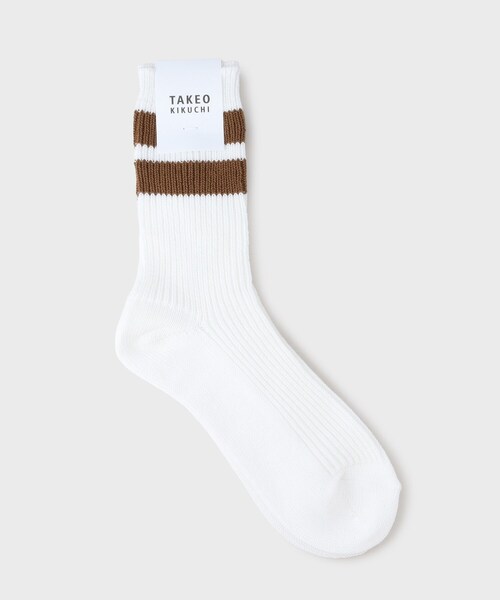 TAKEO KIKUCHI（タケオキクチ）の「【日本製】ライン リブソックス（ソックス/靴下・メンズ・ホワイト系1/ホワイト系5/ホワイト系9・00）」の8枚目の写真