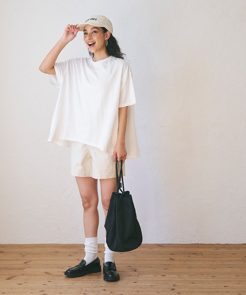 coca（coca）（コカ）の「刺繍ロゴナイロンキャップ（キャップ・レディース・アイボリー/ブラック・ONE SIZE）」の6枚目の写真