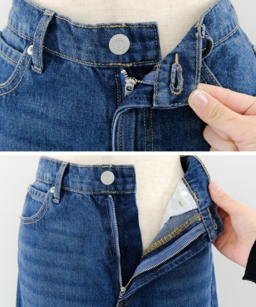 aquagarage(アクアガレージ)の「ダメージストレートデニムパンツ 春 夏 秋 冬 M | アクアガレージ aquagarage(デニムパンツ・レディース・ブラック/ブルー/サックスブルー/ブラック系その他・M)」の9枚目の写真