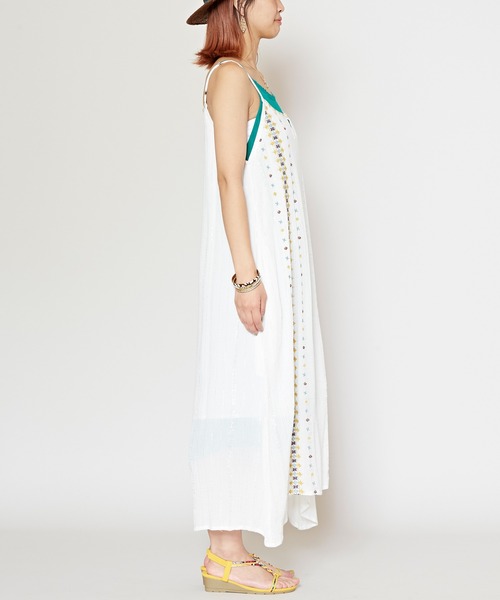 チャイハネ(チャイハネ)の「【チャイハネ】リゾエンキャミワンピース(ワンピース・レディース・ホワイト/ターコイズブルー/パープル/オレンジ・FREE)」の7枚目の写真