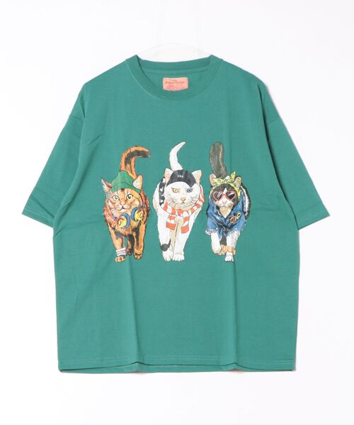 CORISCO（コリスコ）の「アニマル柄Tシャツ(M1)（Tシャツ/カットソー・メンズ・ブラック系2/ホワイト系1/ブラック系1/ホワイト系2/オレンジ/ブルー/チャコールグレー/ネイビー/ダークグリーン/イエロー/キナリ/オートミール/グレー系その他/ミント/ブルー系その他2/ブルー系その他3/ピンク・MEDIUM/LARGE/X-LARGE）」の13枚目の写真