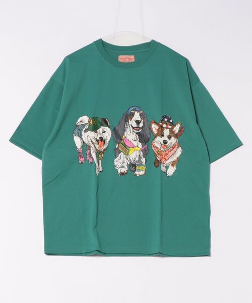 CORISCO（コリスコ）の「アニマル柄Tシャツ(M1)（Tシャツ/カットソー・メンズ・ブラック系2/ホワイト系1/ブラック系1/ホワイト系2/オレンジ/ブルー/チャコールグレー/ネイビー/ダークグリーン/イエロー/キナリ/オートミール/グレー系その他/ミント/ブルー系その他2/ブルー系その他3/ピンク・MEDIUM/LARGE/X-LARGE）」の14枚目の写真