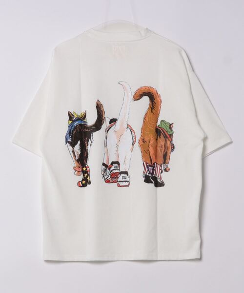 isaac morris 総柄 Tシャツ ネコ 3XL ネコ タコ 蛸 柄 総柄 アニマル柄 シャツ ブラウス（シャツ
