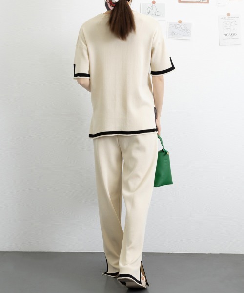 Miniministore(ミニミニストア)の「セットアップ 配色スリットニットとパンツ(セットアップ・レディース・ブラック/ライトベージュ/ダークベージュ・FREE)」の13枚目の写真