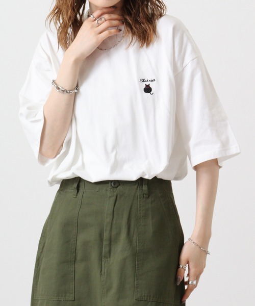 Candy Fantasy(キャンディーファンタジー)の「天竺 CATバックプリント 半袖Tシャツ(Tシャツ/カットソー・メンズ・ホワイト/ブルー/ブラック/アッシュグレー・M/L)」の5枚目の写真