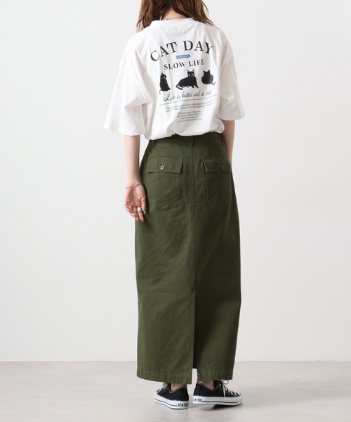 Candy Fantasy(キャンディーファンタジー)の「天竺 CATバックプリント 半袖Tシャツ(Tシャツ/カットソー・メンズ・ホワイト/ブルー/ブラック/アッシュグレー・M/L)」の8枚目の写真