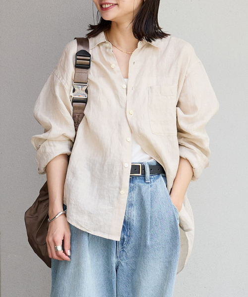 JOURNAL STANDARD - JOURNAL STANDARD リネン ボタンダウンシャツ JOURNAL STANDARD ジャーナルスタンダード シャツ 無地