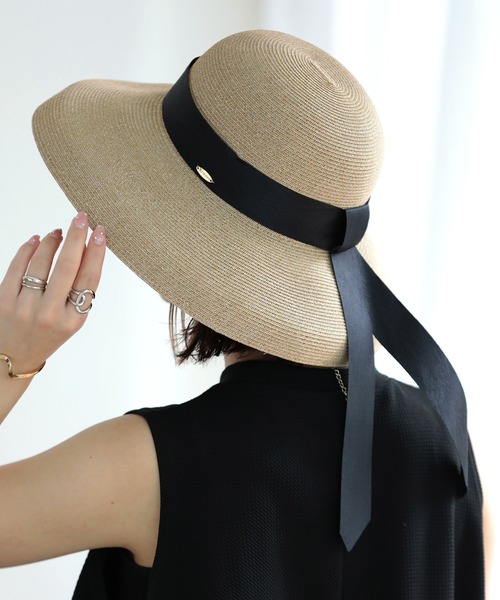 Little＆More（リトルアンドモア）の「麦わら帽 リボン 2タイプ 折りたためる（ハット・レディース・ブラック系1/ブラック系2/グレー系1/グレー系2/カーキ系1/カーキ系2・FREE）」の22枚目の写真