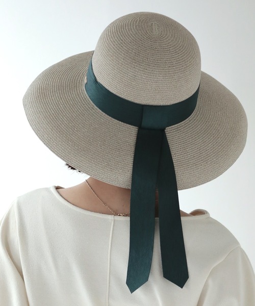 Little＆More（リトルアンドモア）の「麦わら帽 リボン 2タイプ 折りたためる（ハット・レディース・ブラック系1/ブラック系2/グレー系1/グレー系2/カーキ系1/カーキ系2・FREE）」の18枚目の写真
