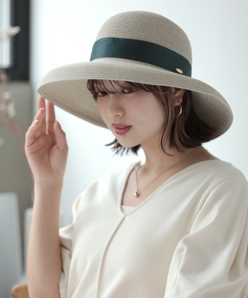 Little＆More（リトルアンドモア）の「麦わら帽 リボン 2タイプ 折りたためる（ハット・レディース・ブラック系1/ブラック系2/グレー系1/グレー系2/カーキ系1/カーキ系2・FREE）」の17枚目の写真