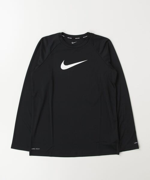 NIKE（ナイキ）の「NIKE/ナイキ キッズ UVケア ラッシュガード ソリッドL/Sハイドロガード NESSD829（ラッシュガード・キッズ・ホワイト/ブラック・130cm/140cm/150cm/160cm）」の8枚目の写真