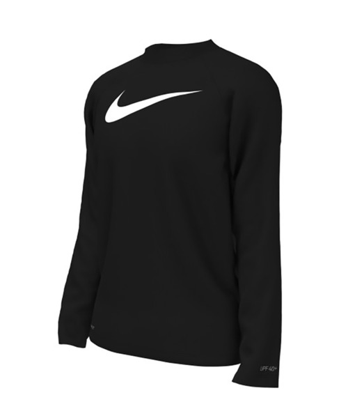 NIKE（ナイキ）の「NIKE/ナイキ キッズ UVケア ラッシュガード ソリッドL/Sハイドロガード NESSD829（ラッシュガード・キッズ・ホワイト/ブラック・130cm/140cm/150cm/160cm）」の5枚目の写真