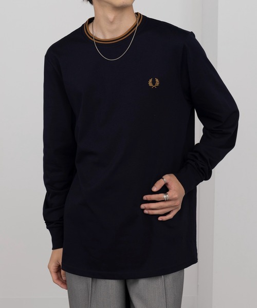 FRED PERRY(フレッドペリー)の「【FRED PERRY】Twin Tipped t-Shirt ワンポイント刺繍 ロングスリーブTシャツ ロンT M9602(Tシャツ/カットソー・メンズ・ブラック系その他2/グリーン/ブラウン/ネイビー/ブラック/グリーン系その他2/グリーン系2/ネイビー系3/アイボリー/ネイビー系2/ホワイト/ブラック系その他3・XS/S/M/L/XL)」の11枚目の写真