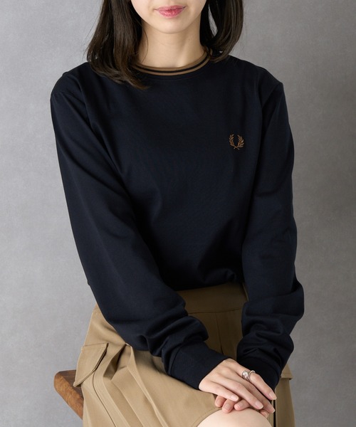 FRED PERRY(フレッドペリー)の「【FRED PERRY】Twin Tipped t-Shirt ワンポイント刺繍 ロングスリーブTシャツ ロンT M9602(Tシャツ/カットソー・メンズ・ブラック系その他2/グリーン/ブラウン/ネイビー/ブラック/グリーン系その他2/グリーン系2/ネイビー系3/アイボリー/ネイビー系2/ホワイト/ブラック系その他3・XS/S/M/L/XL)」の21枚目の写真