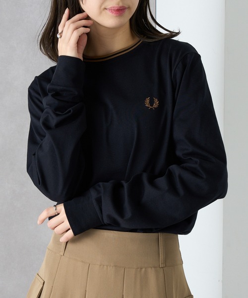 FRED PERRY(フレッドペリー)の「【FRED PERRY】Twin Tipped t-Shirt ワンポイント刺繍 ロングスリーブTシャツ ロンT M9602(Tシャツ/カットソー・メンズ・ブラック系その他2/グリーン/ブラウン/ネイビー/ブラック/グリーン系その他2/グリーン系2/ネイビー系3/アイボリー/ネイビー系2/ホワイト/ブラック系その他3・XS/S/M/L/XL)」の19枚目の写真