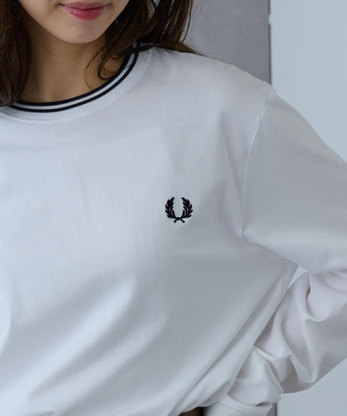 FRED PERRY(フレッドペリー)の「【FRED PERRY】Twin Tipped t-Shirt ワンポイント刺繍 ロングスリーブTシャツ ロンT M9602(Tシャツ/カットソー・メンズ・ブラック系その他2/グリーン/ブラウン/ネイビー/ブラック/グリーン系その他2/グリーン系2/ネイビー系3/アイボリー/ネイビー系2/ホワイト/ブラック系その他3・XS/S/M/L/XL)」の15枚目の写真