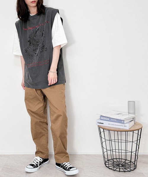 Ritzy(リッツィー)の「16/天竺 プリントノースリーブ(Tシャツ/カットソー・メンズ・ブラック/モカ・LARGE/X-LARGE/MEDIUM)」の9枚目の写真
