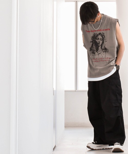 Ritzy(リッツィー)の「16/天竺 プリントノースリーブ(Tシャツ/カットソー・メンズ・ブラック/モカ・LARGE/X-LARGE/MEDIUM)」の20枚目の写真