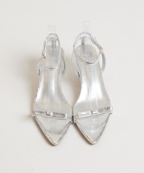 Futier land(フューティアランド)の「リボンストラップポインテッドトゥサンダル(サンダル・レディース・ライトブルー/アイボリー/シルバー/ブラック・40/38/39/36/37)」の14枚目の写真