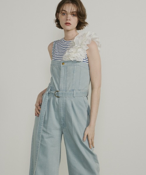 Unitage（ユニテージ）の「デニムキャミベアオールインワン（サロペット/オーバーオール・レディース・ブルー/ライトブルー・FREE）」の2枚目の写真