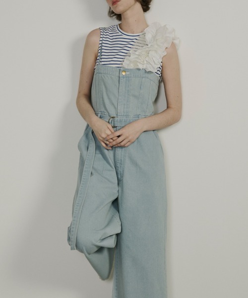 Unitage（ユニテージ）の「デニムキャミベアオールインワン（サロペット/オーバーオール・レディース・ブルー/ライトブルー・FREE）」の4枚目の写真