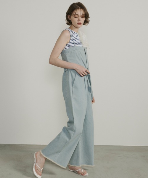 Unitage（ユニテージ）の「デニムキャミベアオールインワン（サロペット/オーバーオール・レディース・ブルー/ライトブルー・FREE）」の9枚目の写真