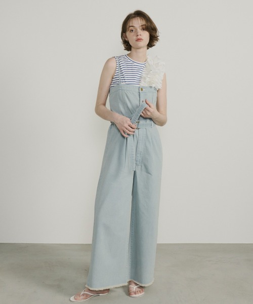 Unitage（ユニテージ）の「デニムキャミベアオールインワン（サロペット/オーバーオール・レディース・ブルー/ライトブルー・FREE）」の10枚目の写真