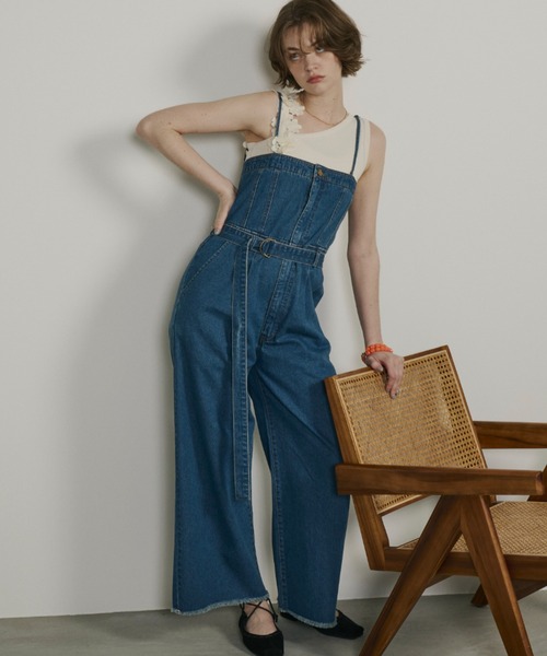 Unitage（ユニテージ）の「デニムキャミベアオールインワン（サロペット/オーバーオール・レディース・ブルー/ライトブルー・FREE）」の18枚目の写真