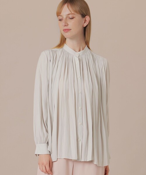 MACKINTOSH LONDON(マッキントッシュ ロンドン)の「メモリータンブラーブラウス(シャツ/ブラウス・レディース・グレー系その他2/ベージュ/ライトブルー・38/40)」の3枚目の写真