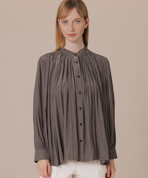 MACKINTOSH LONDON(マッキントッシュ ロンドン)の「メモリータンブラーブラウス(シャツ/ブラウス・レディース・グレー系その他2/ベージュ/ライトブルー・38/40)」の2枚目の写真