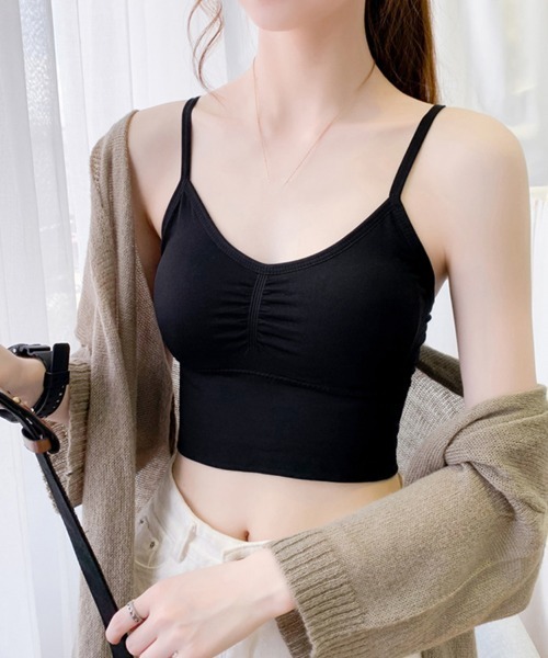 Miniministore(ミニミニストア)の「キャミソール レディース チューブトップ(キャミソール・レディース・サーモンピンク/ホワイト/イエロー/ミント/ダークブルー/ブラック・FREE)」の2枚目の写真