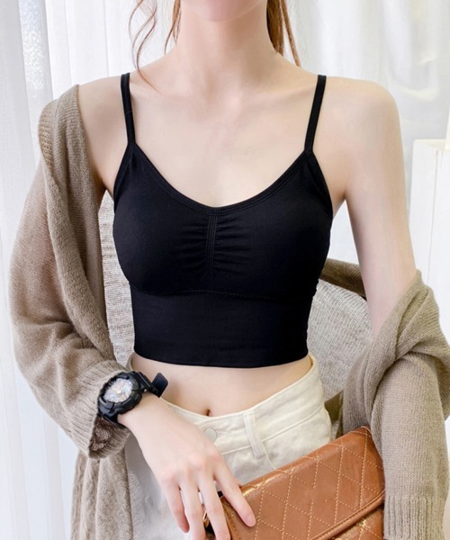 Miniministore(ミニミニストア)の「キャミソール レディース チューブトップ(キャミソール・レディース・サーモンピンク/ホワイト/イエロー/ミント/ダークブルー/ブラック・FREE)」の7枚目の写真