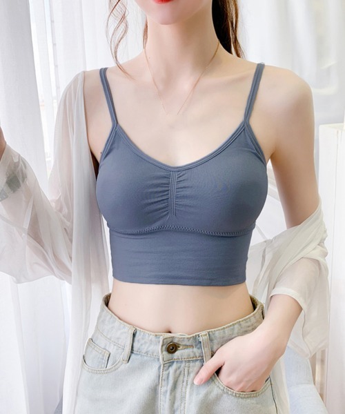 Miniministore(ミニミニストア)の「キャミソール レディース チューブトップ(キャミソール・レディース・サーモンピンク/ホワイト/イエロー/ミント/ダークブルー/ブラック・FREE)」の12枚目の写真