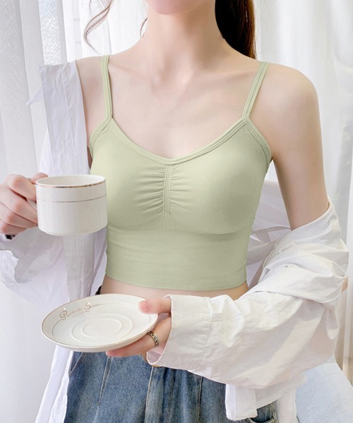 Miniministore(ミニミニストア)の「キャミソール レディース チューブトップ(キャミソール・レディース・サーモンピンク/ホワイト/イエロー/ミント/ダークブルー/ブラック・FREE)」の14枚目の写真