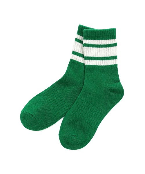 MAKE YOUR DAY（メイクユアデイ）の「ラインソックス（ソックス/靴下・キッズ・グリーン/オレンジ/ネイビー・15 /24/21/18）」の2枚目の写真