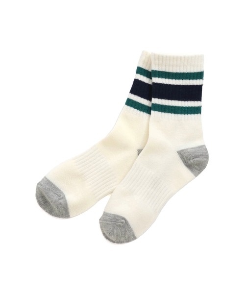 MAKE YOUR DAY（メイクユアデイ）の「ラインソックス（ソックス/靴下・キッズ・グリーン/オレンジ/ネイビー・15 /24/21/18）」の4枚目の写真