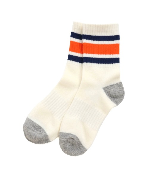 MAKE YOUR DAY（メイクユアデイ）の「ラインソックス（ソックス/靴下・キッズ・グリーン/オレンジ/ネイビー・15 /24/21/18）」の5枚目の写真