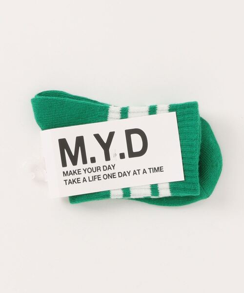 MAKE YOUR DAY（メイクユアデイ）の「ラインソックス（ソックス/靴下・キッズ・グリーン/オレンジ/ネイビー・15 /24/21/18）」の6枚目の写真