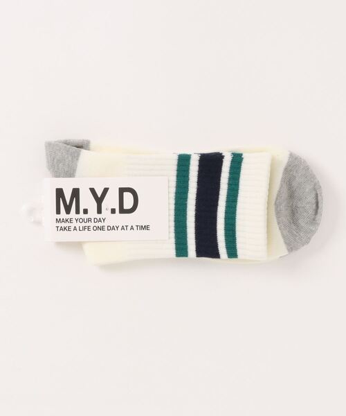 MAKE YOUR DAY（メイクユアデイ）の「ラインソックス（ソックス/靴下・キッズ・グリーン/オレンジ/ネイビー・15 /24/21/18）」の7枚目の写真