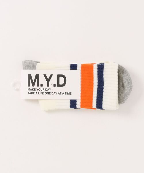 MAKE YOUR DAY（メイクユアデイ）の「ラインソックス（ソックス/靴下・キッズ・グリーン/オレンジ/ネイビー・15 /24/21/18）」の8枚目の写真