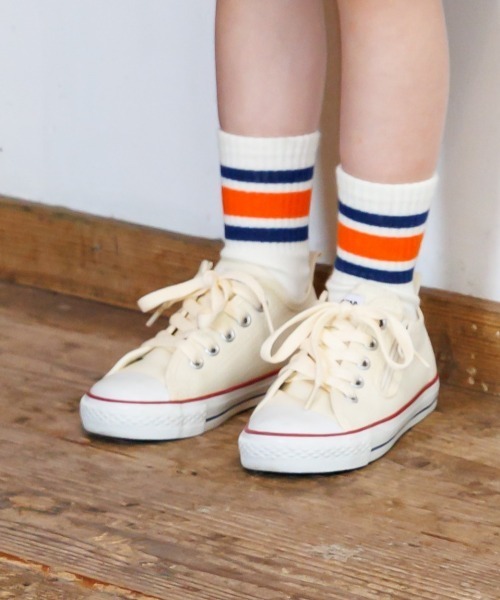 MAKE YOUR DAY（メイクユアデイ）の「ラインソックス（ソックス/靴下・キッズ・グリーン/オレンジ/ネイビー・15 /24/21/18）」の9枚目の写真