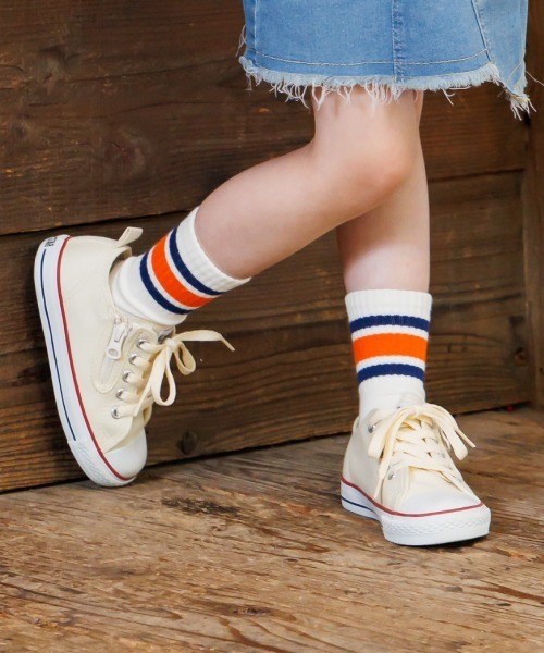 MAKE YOUR DAY（メイクユアデイ）の「ラインソックス（ソックス/靴下・キッズ・グリーン/オレンジ/ネイビー・15 /24/21/18）」の11枚目の写真