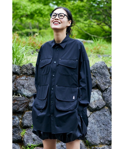 nagonstans マルチポケット ストレッチシャツ nagonstans（ナゴンスタンス）の「WaterRepellentストレッチ ポケット
