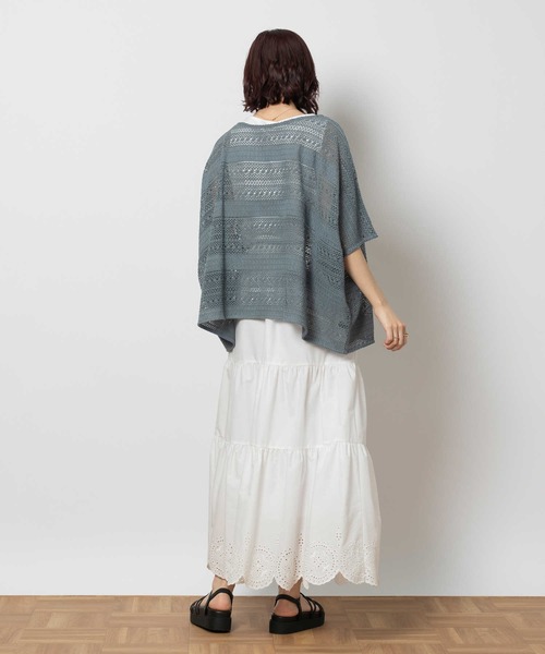 BACK NUMBER（バックナンバー）の「【BACK NUMBER】スカラップ刺繍ギャザースカート（スカート・レディース・ブラック/オフホワイト・フリー）」の8枚目の写真