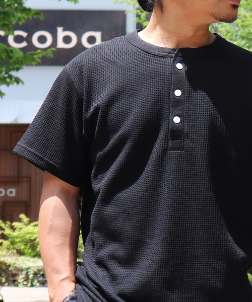 JEMORGAN(ジェーイーモーガン)の「(LK)【JEMORGAN】【パックT】ワッフル ヘンリーネック Tシャツ(Tシャツ/カットソー・メンズ・ホワイト/ブラック/杢グレー・MEDIUM/LARGE/X-LARGE/SMALL)」の2枚目の写真